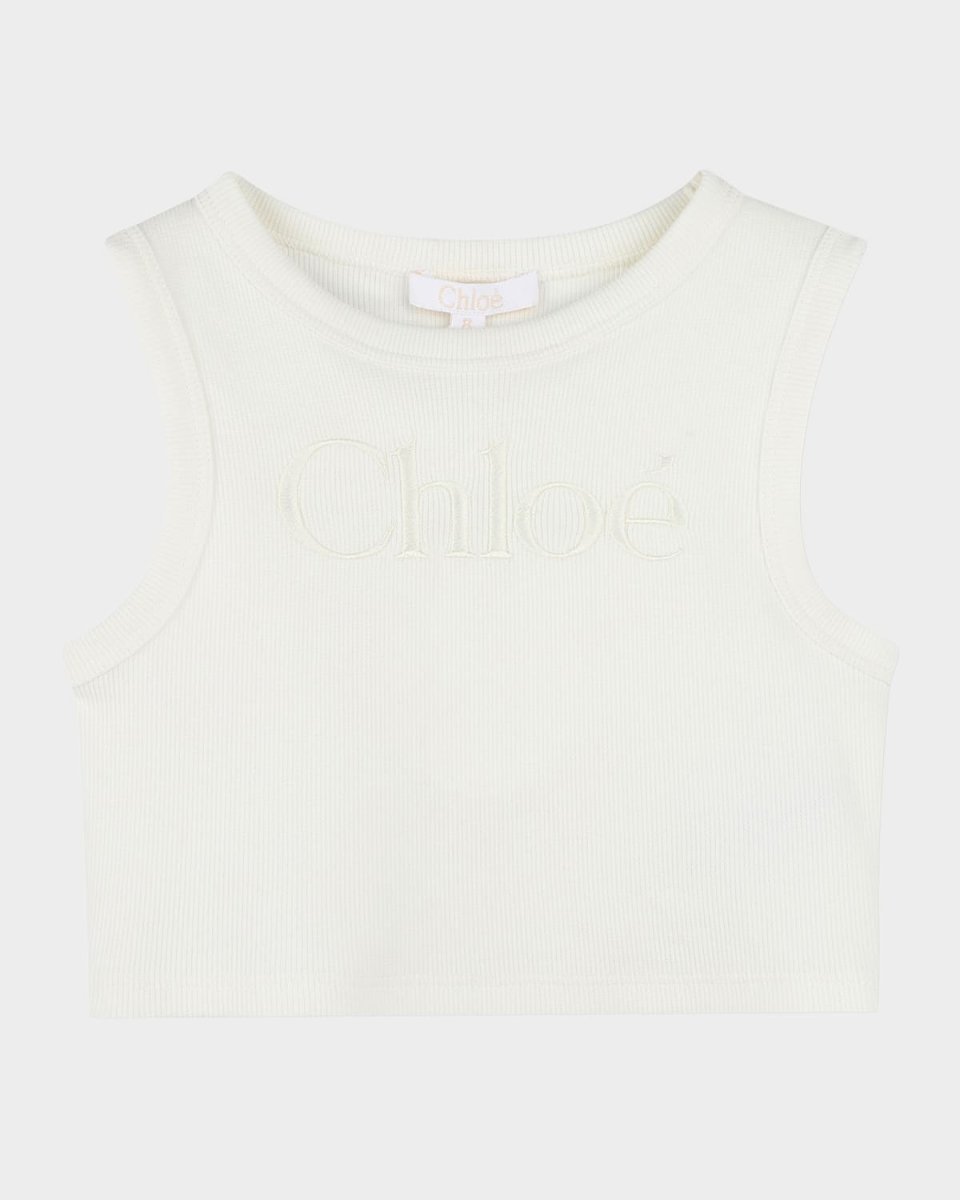 Girl's Embroidered Logo Tank Top, Size 8-14